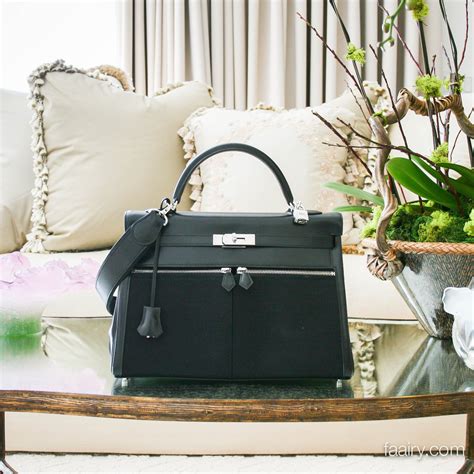 hermes kelly 30 black canvas strap|hermes kelly purse.